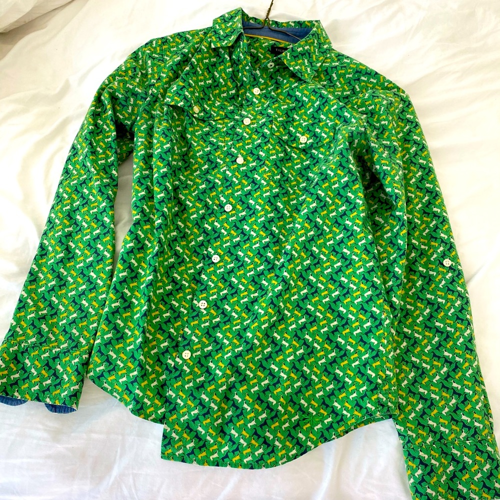 Talbot vintage green shirt women with horse print